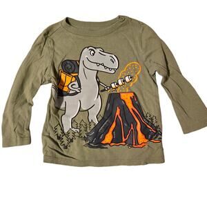 Old Navy Boys 2T Dinosaur Long Sleeve Shirt Green